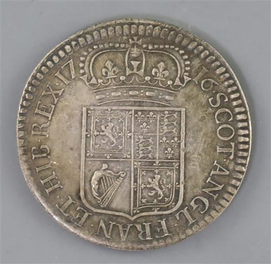 Scotland, a rare James VIII (1688-1766) pattern crown, 1716, 28.7g,